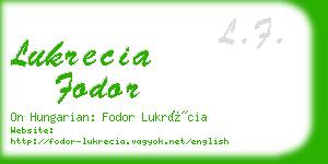 lukrecia fodor business card